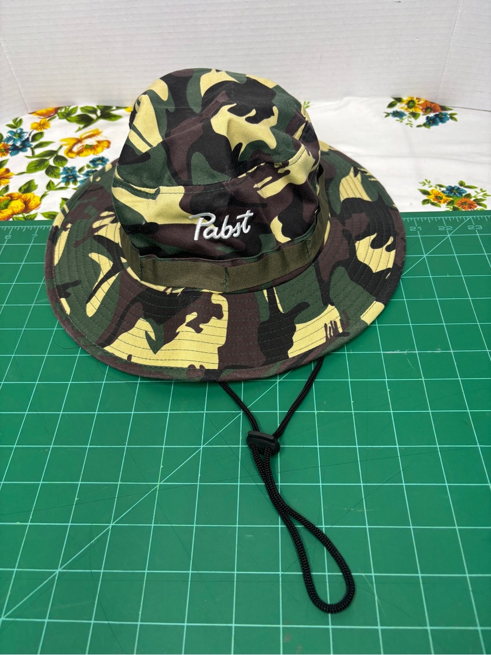 Pabst Men's Camo Bucket Hat Adjustable Strap Tillie Hat Summer Outdoor Merch